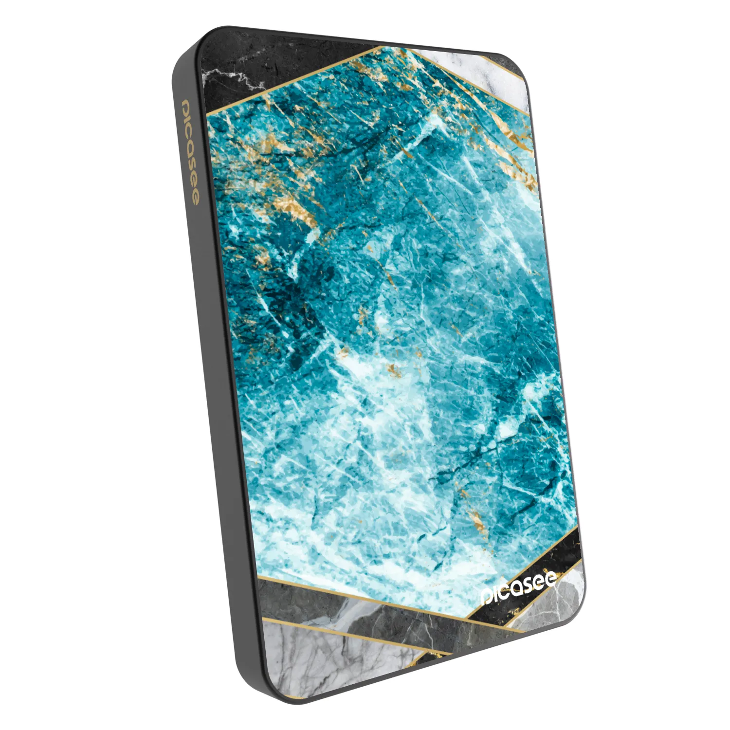 Picasee Powerbanka s MagSafe 5 000 mAh Šedá - Blue geometry