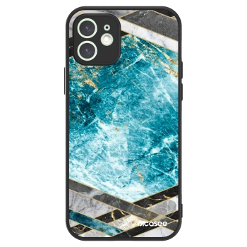 Picasee ULTIMATE CASE MagSafe pro Apple iPhone 12 - Blue geometry