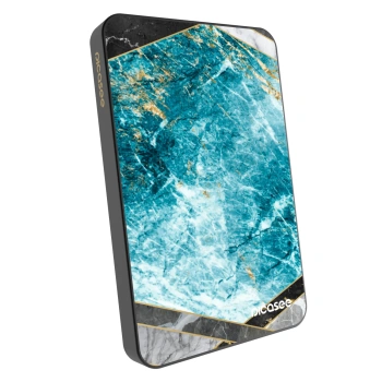 Powerbanka s MagSafe 5 000 mAh Šedá - Blue geometry