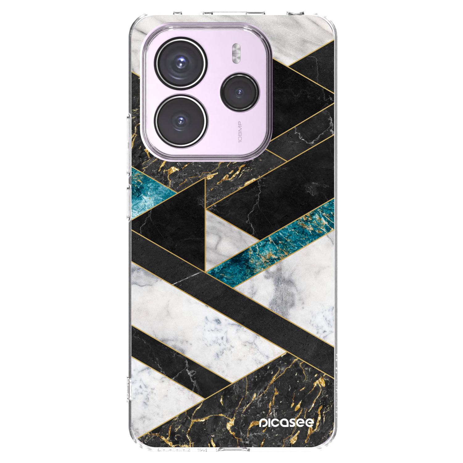 Picasee silikonový průhledný obal pro Xiaomi Redmi Note 14 5G - Dark geometry