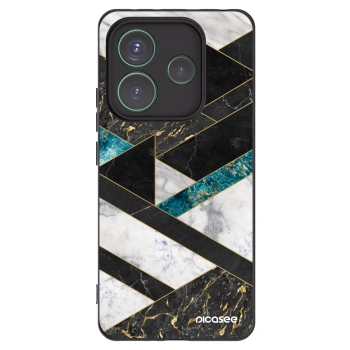 Picasee silikonový černý obal pro Xiaomi Redmi Note 14 5G - Dark geometry