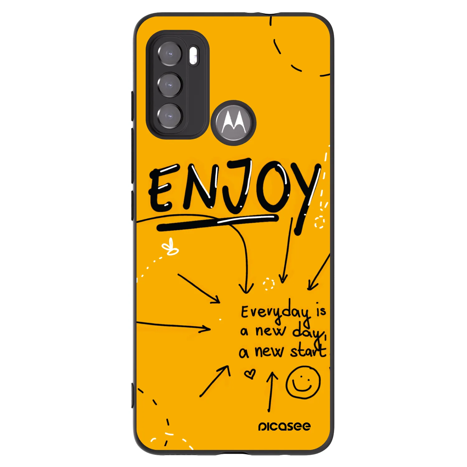 Picasee silikonový černý obal pro Motorola Moto G60 - Enjoy