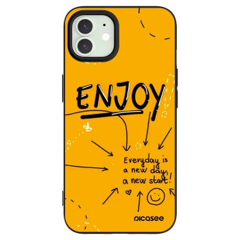 Picasee silikonový černý obal pro Apple iPhone 12 - Enjoy