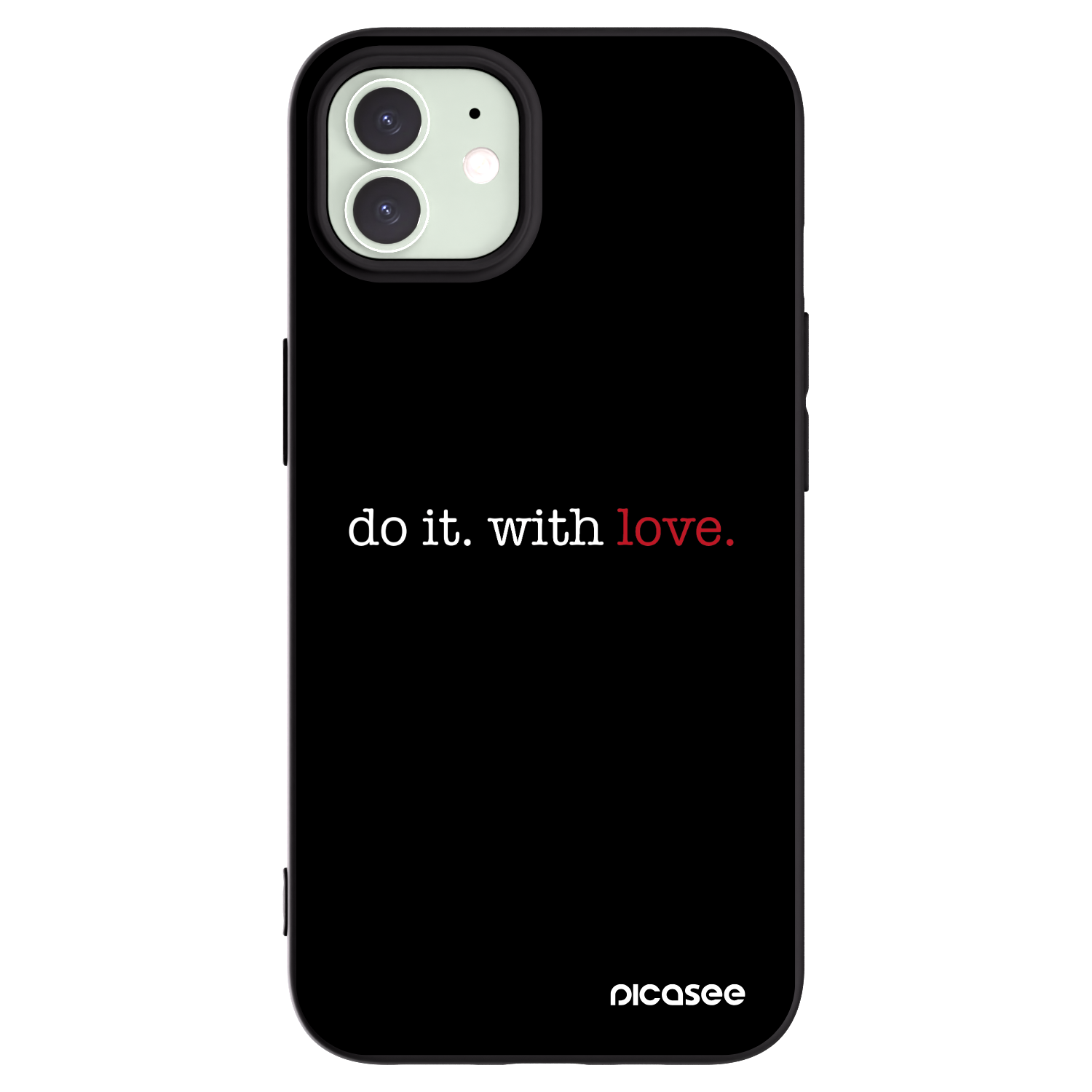 Picasee silikonový černý obal pro Apple iPhone 12 - Do it. With love.