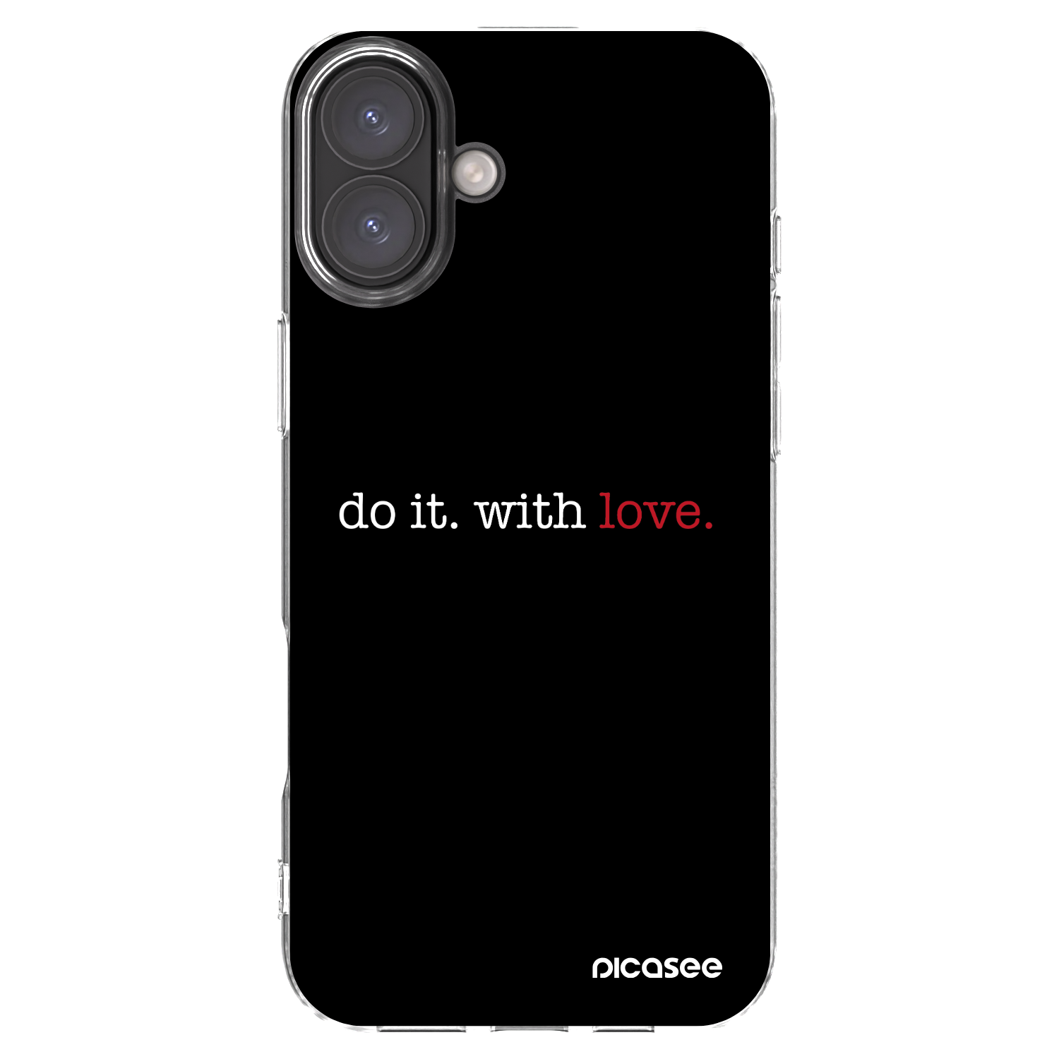Picasee silikonový průhledný obal pro Apple iPhone 16 Plus - Do it. With love.