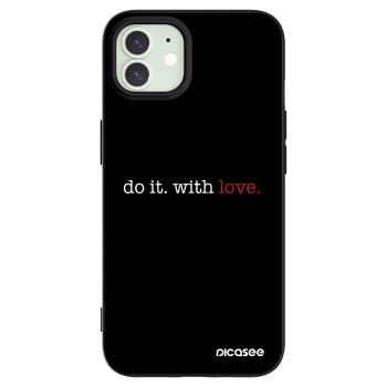 Picasee silikonový černý obal pro Apple iPhone 12 - Do it. With love.