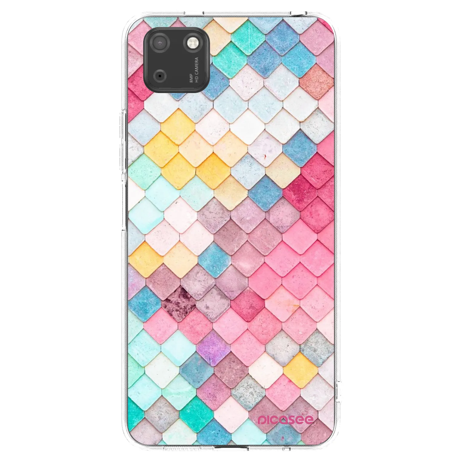 Picasee silikonový průhledný obal pro Huawei Y5P - Barevná střecha