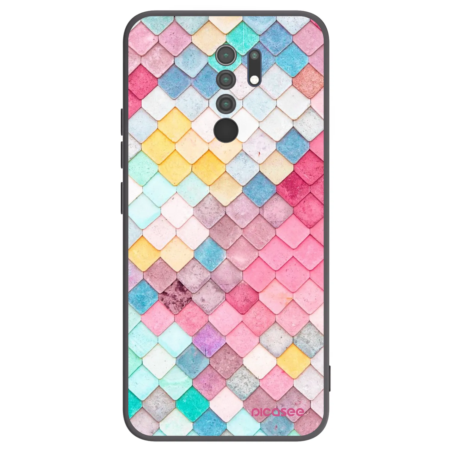 Picasee silikonový černý obal pro Xiaomi Redmi 9 - Barevná střecha