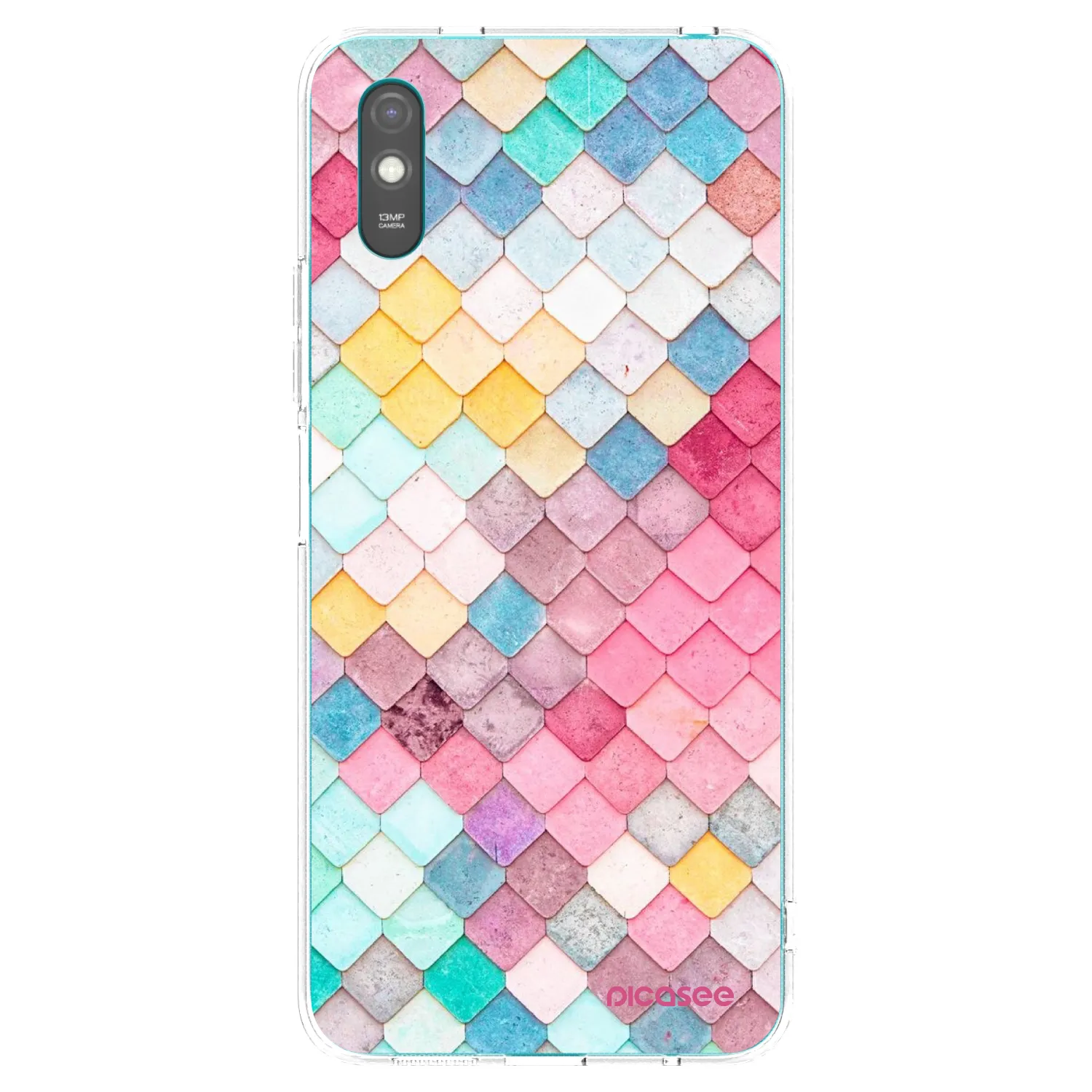 Picasee silikonový průhledný obal pro Xiaomi Redmi 9A - Barevná střecha