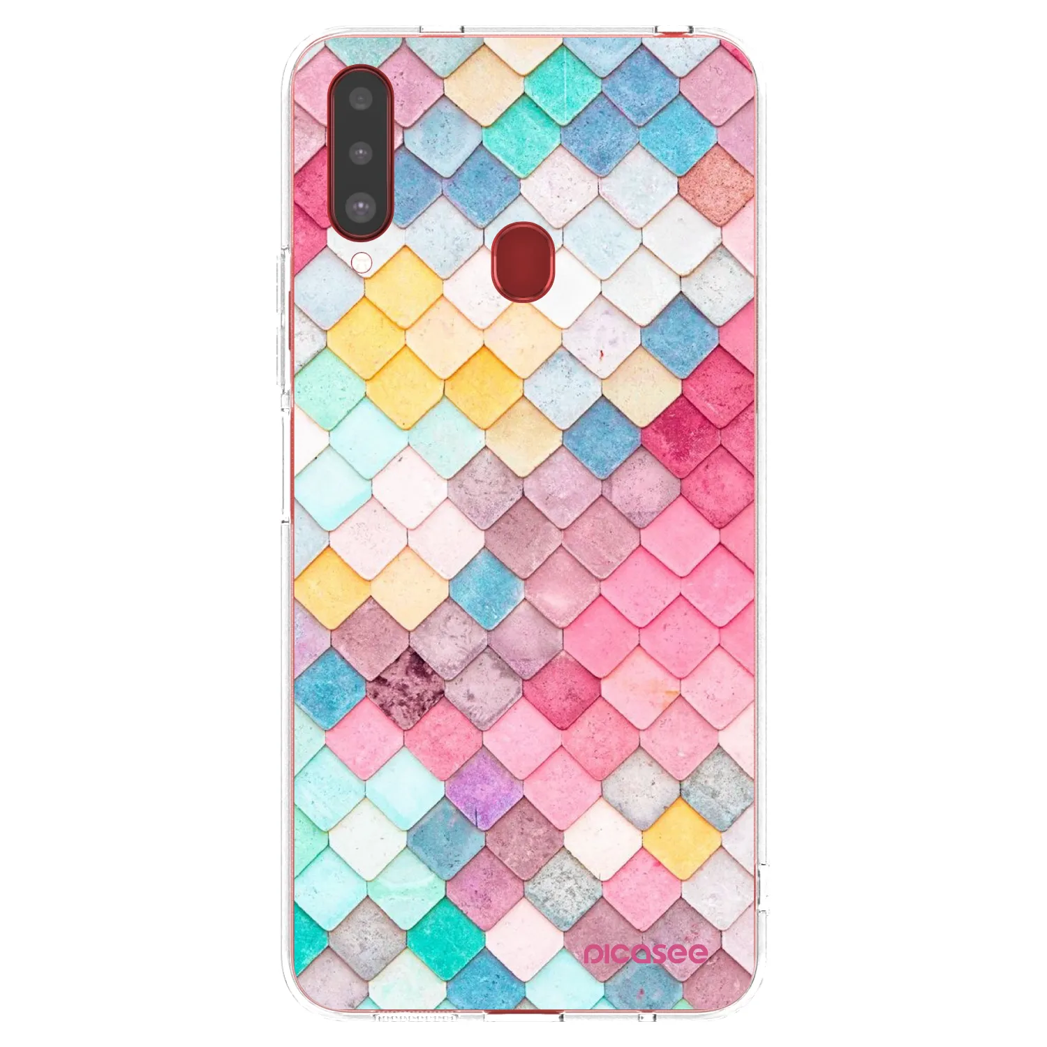 Picasee silikonový průhledný obal pro Samsung Galaxy A20s - Barevná střecha