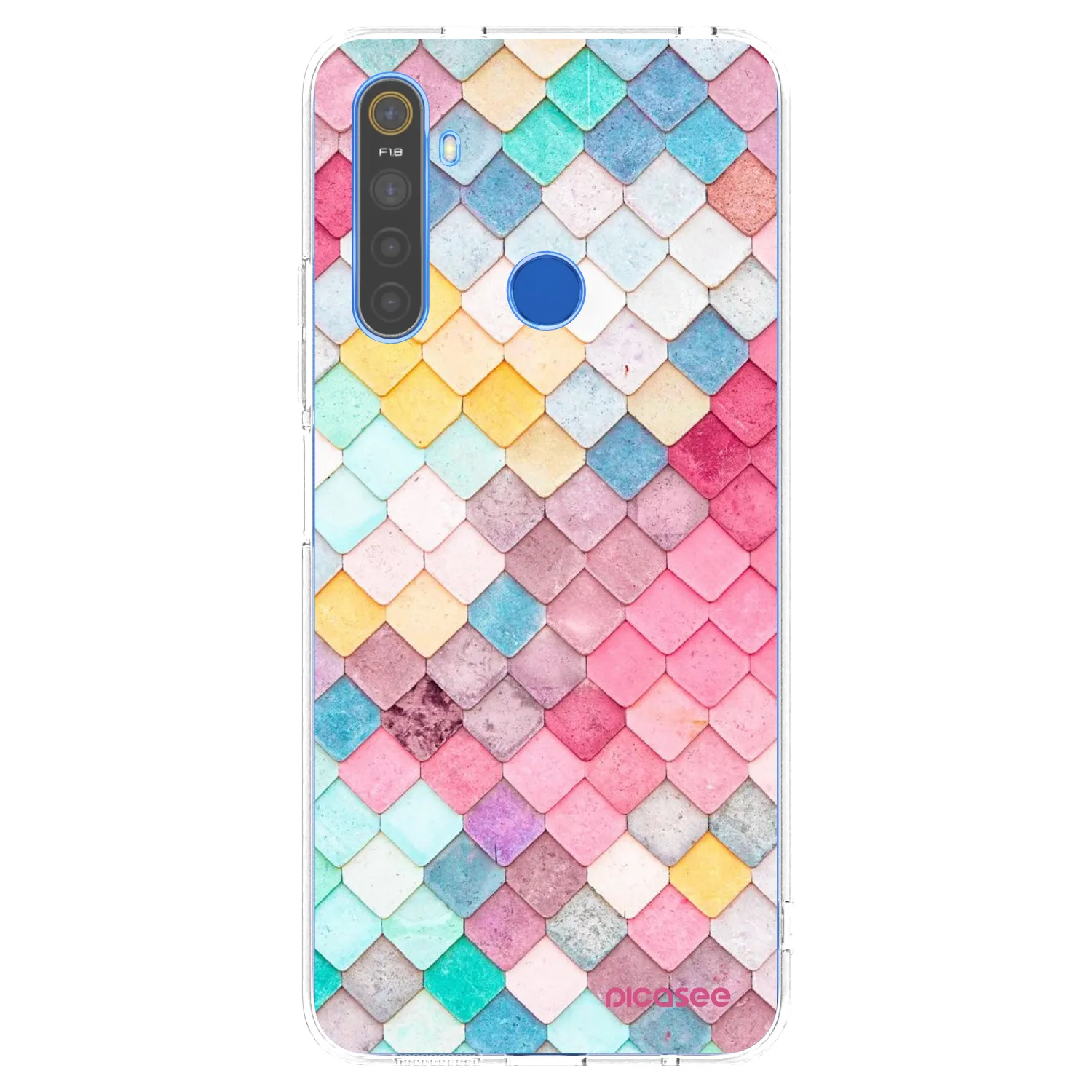 Picasee silikonový průhledný obal pro Realme 5 - Barevná střecha
