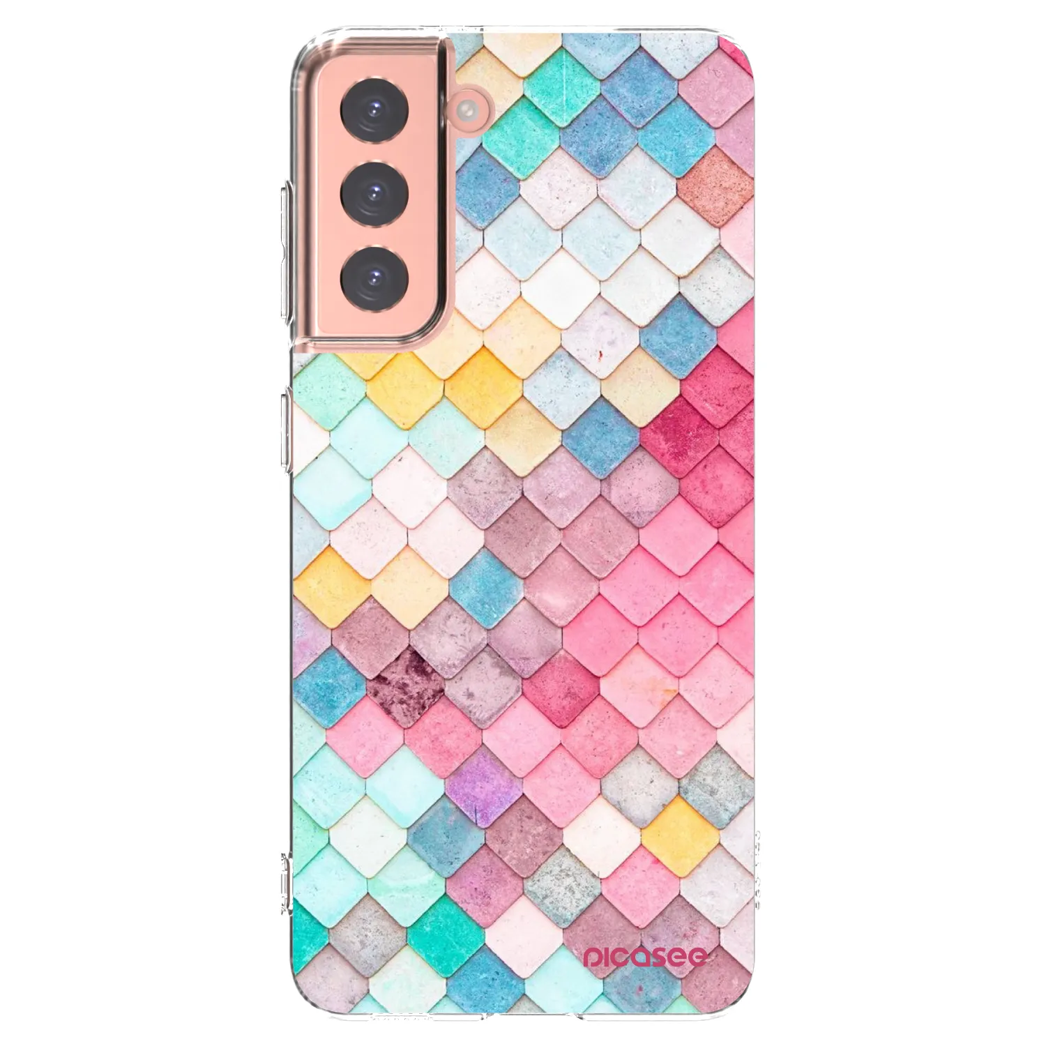 Picasee silikonový průhledný obal pro Samsung Galaxy S21 5G G991B - Barevná střecha