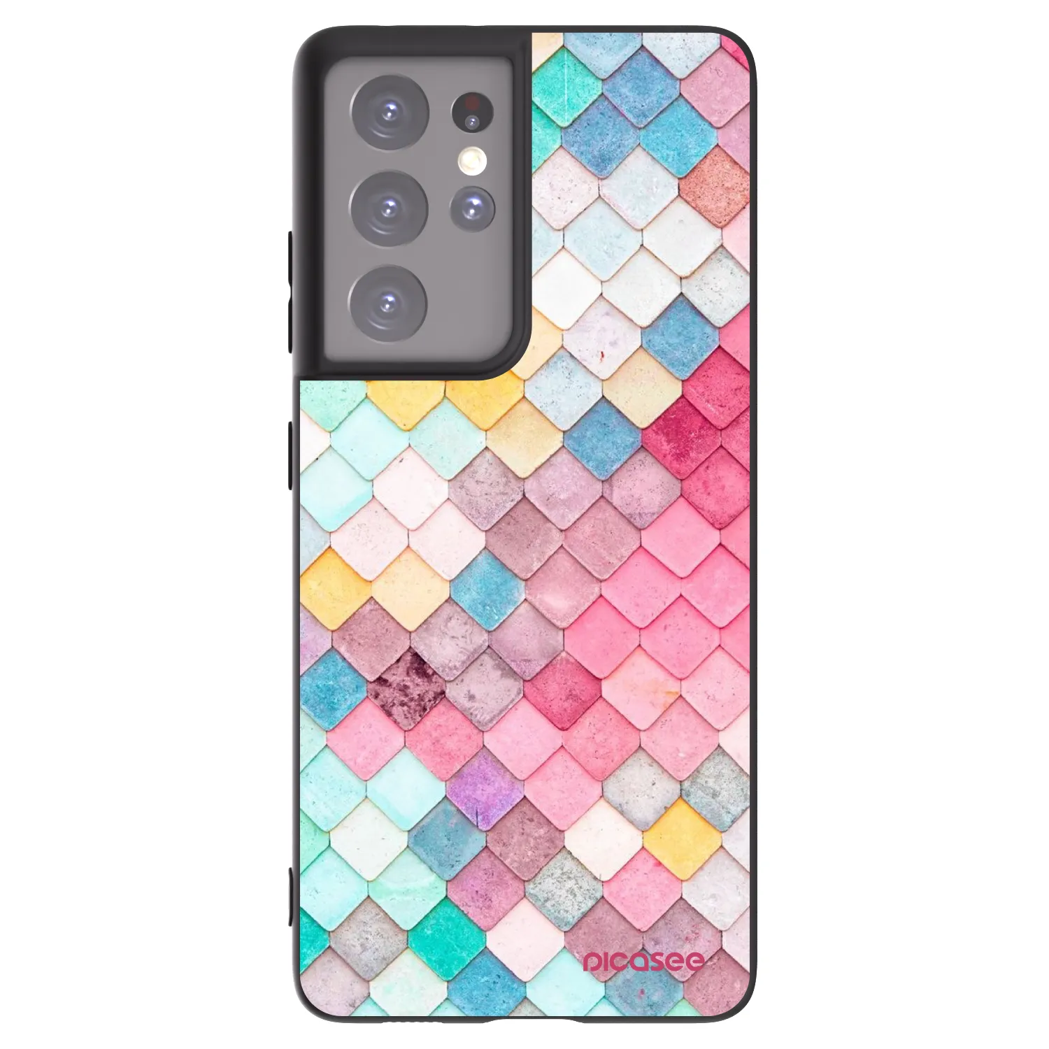 Picasee silikonový černý obal pro Samsung Galaxy S21 Ultra 5G G998B - Barevná střecha