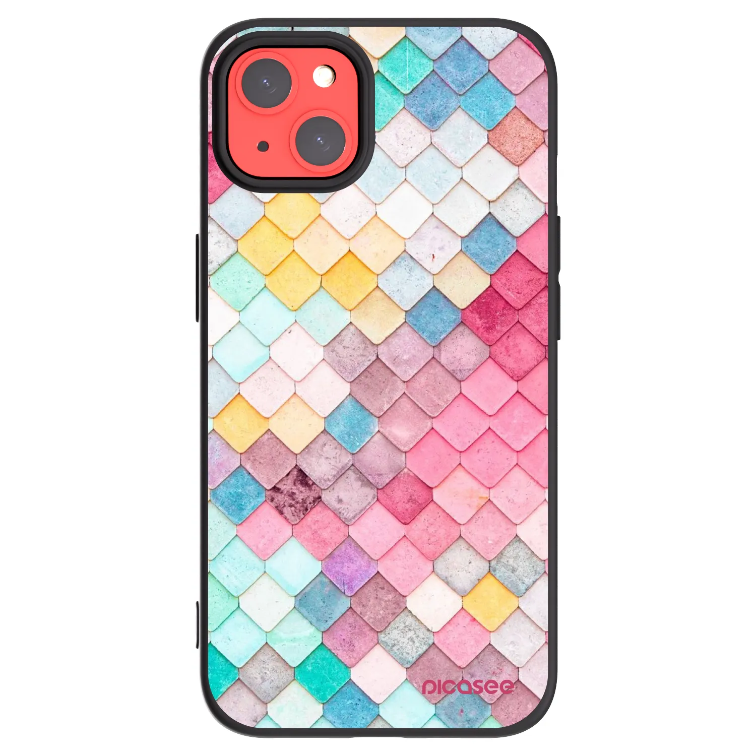 Picasee silikonový černý obal pro Apple iPhone 13 - Barevná střecha