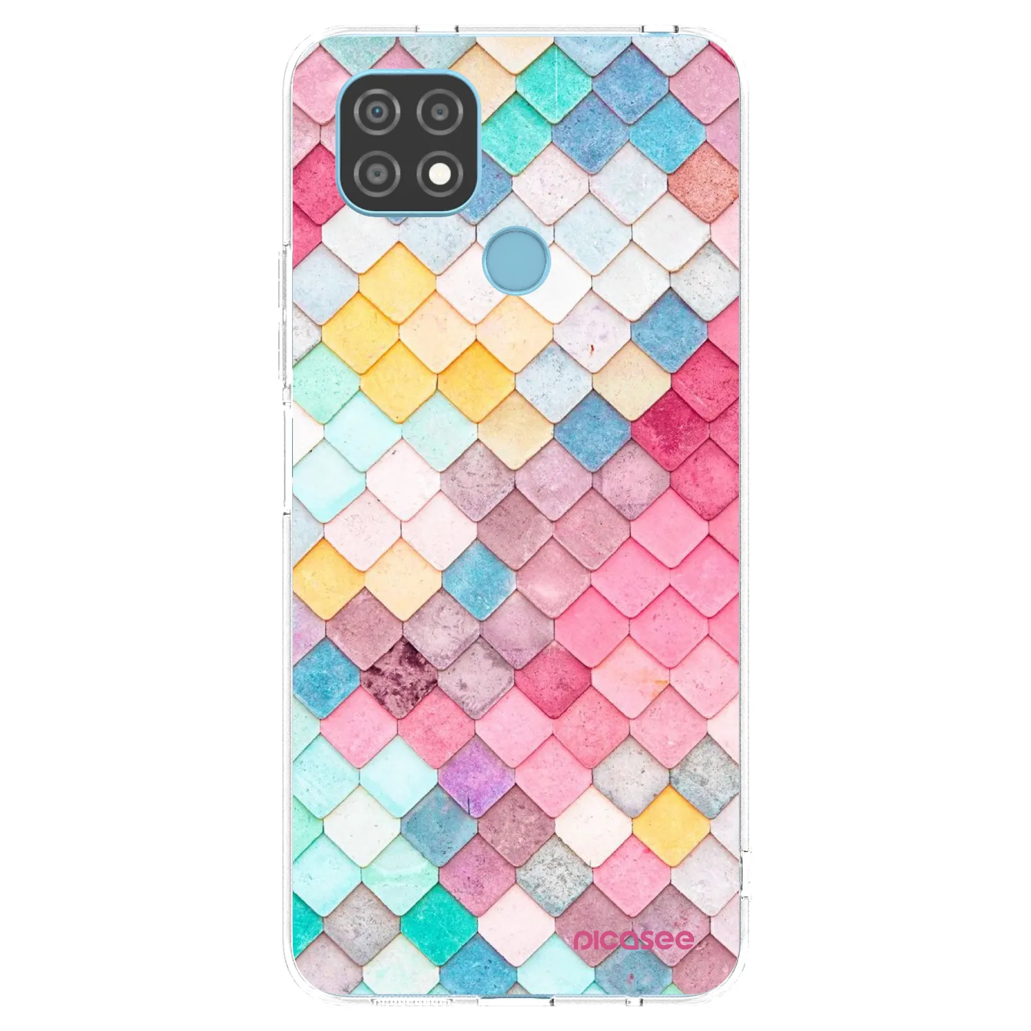 Picasee silikonový průhledný obal pro Realme C21 - Barevná střecha