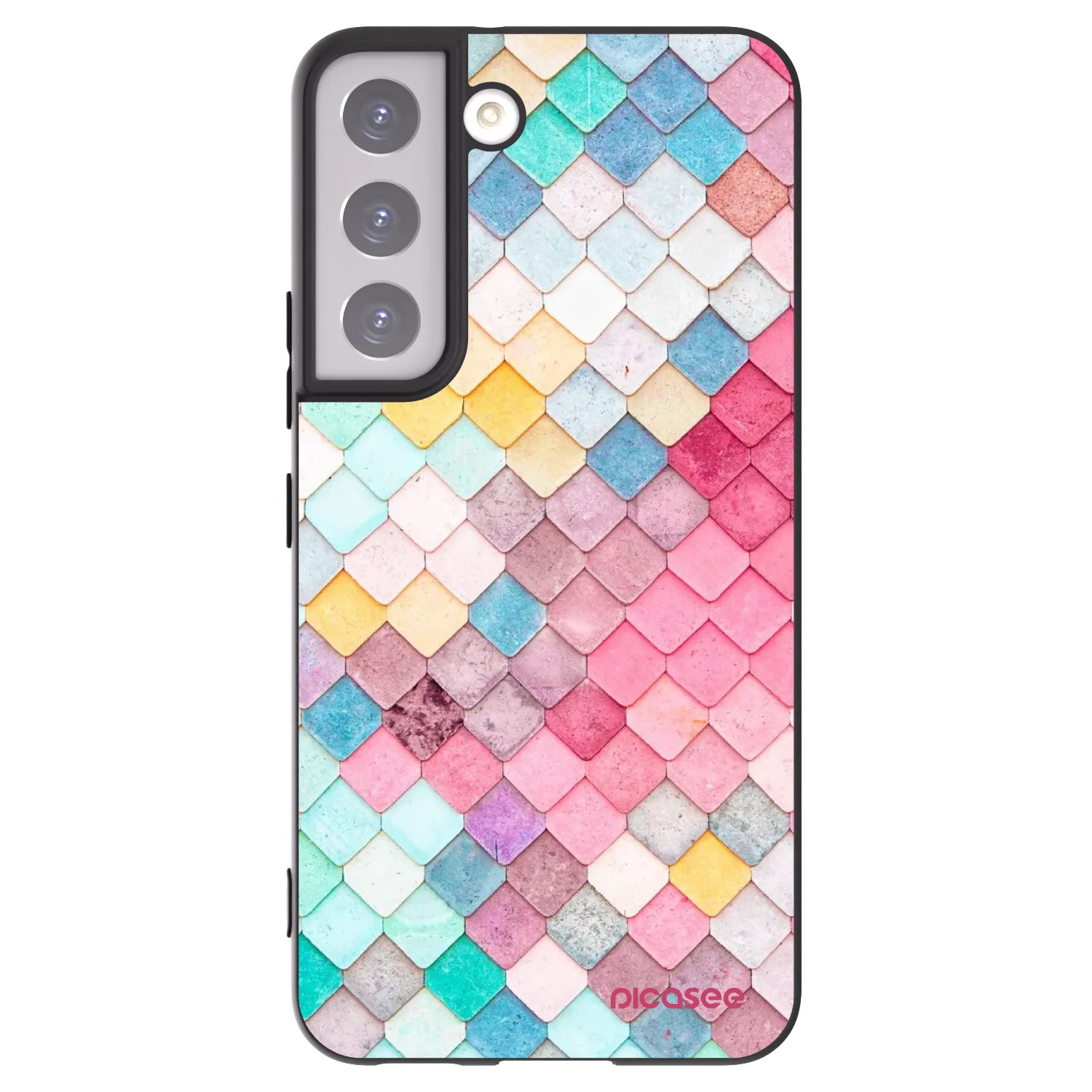 Picasee silikonový černý obal pro Samsung Galaxy S22 5G - Barevná střecha