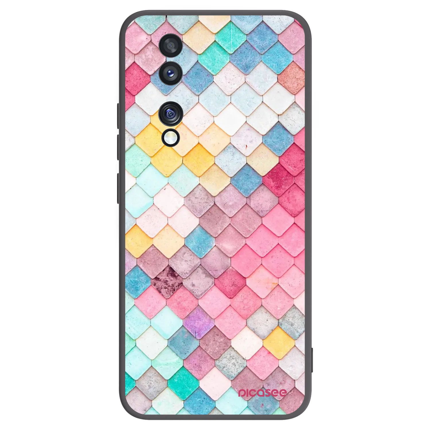 Picasee silikonový černý obal pro Honor 70 - Barevná střecha