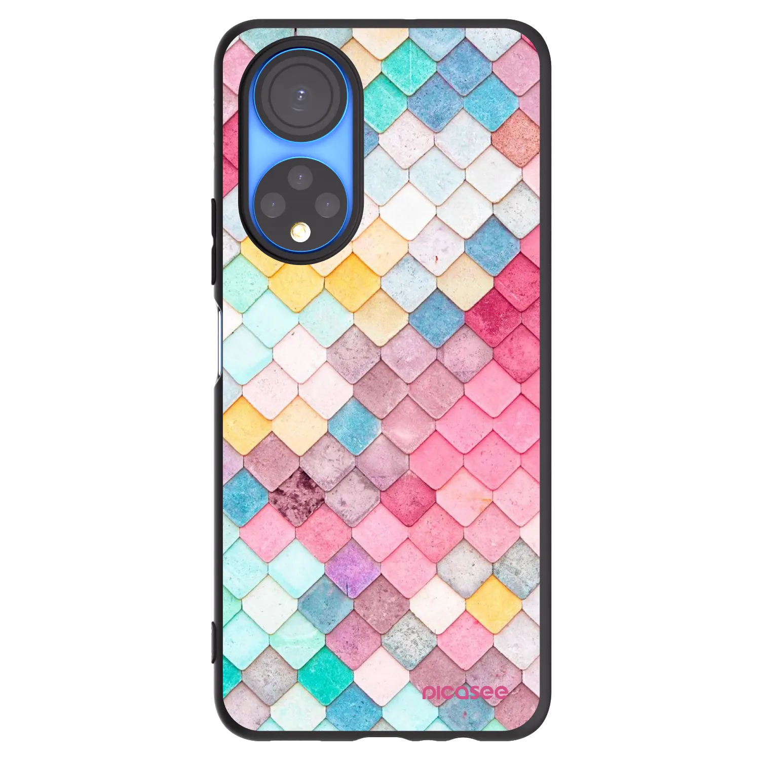 Picasee silikonový černý obal pro Honor X7 - Barevná střecha