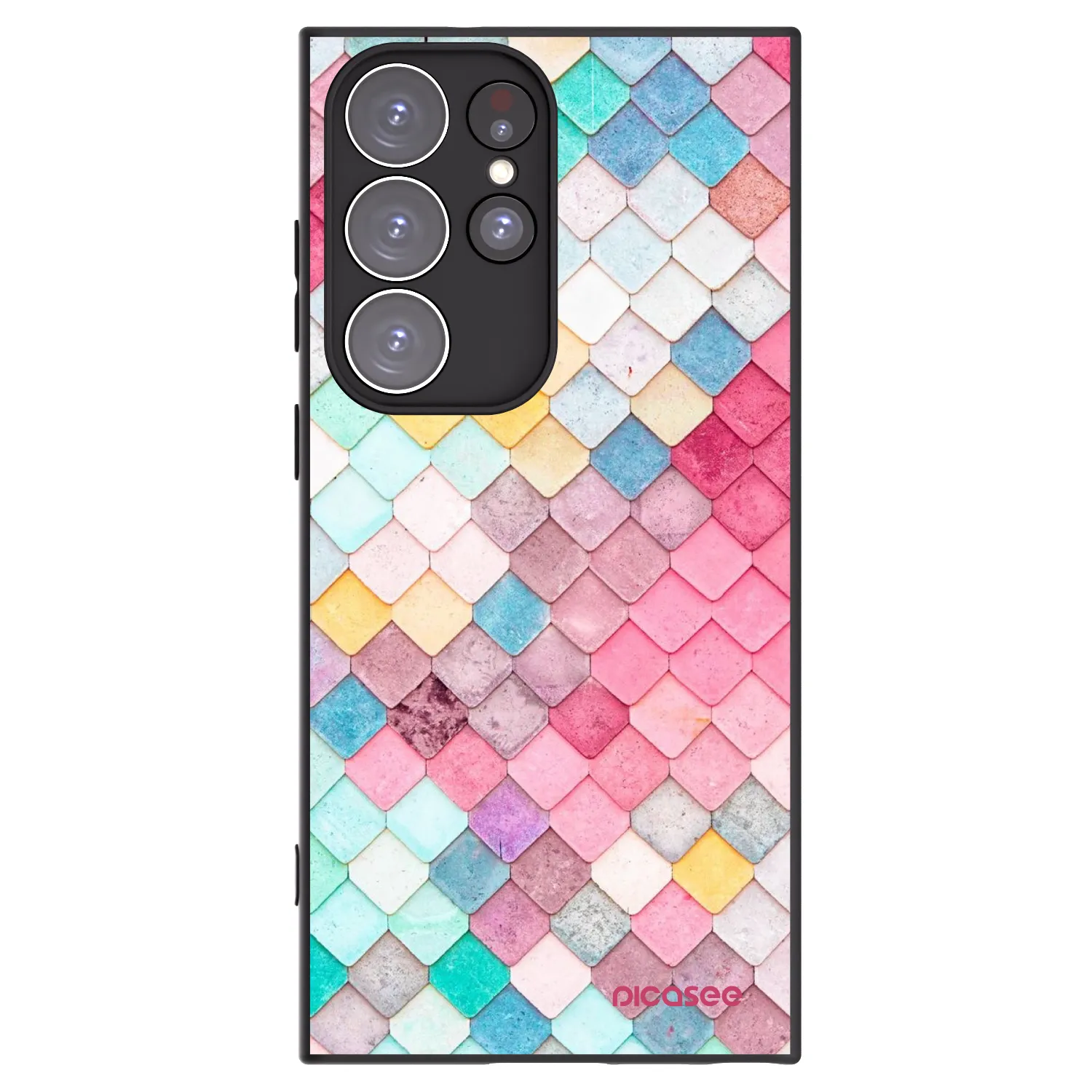 Picasee silikonový černý obal pro Samsung Galaxy S23 Ultra 5G - Barevná střecha