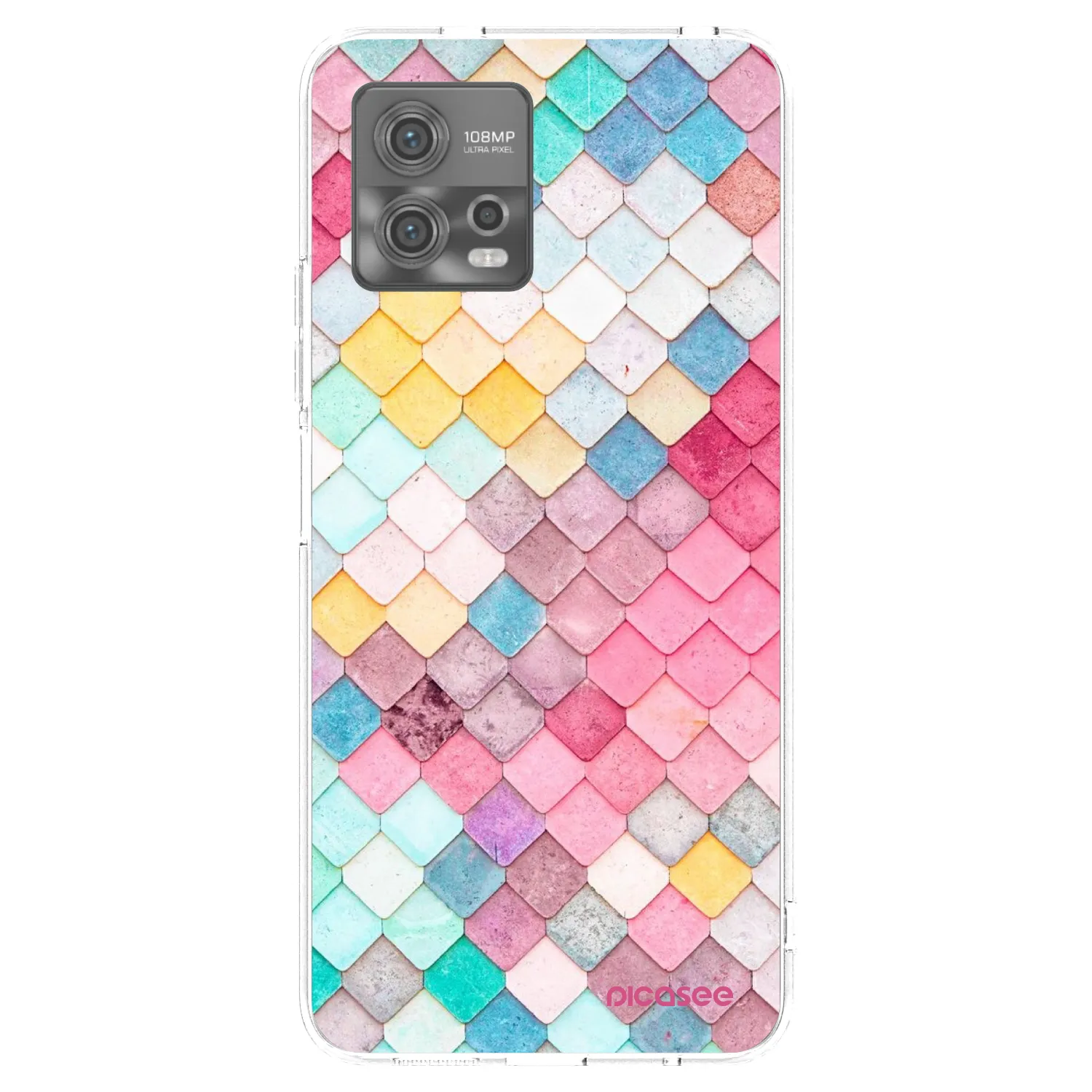 Picasee silikonový průhledný obal pro Motorola Moto G72 - Barevná střecha