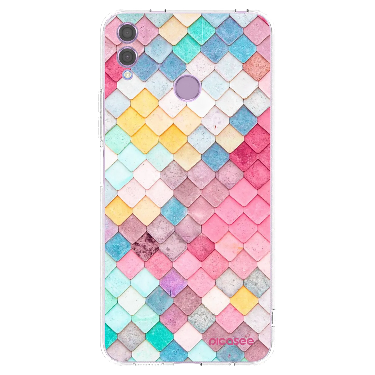 Picasee silikonový průhledný obal pro Honor 8X - Barevná střecha