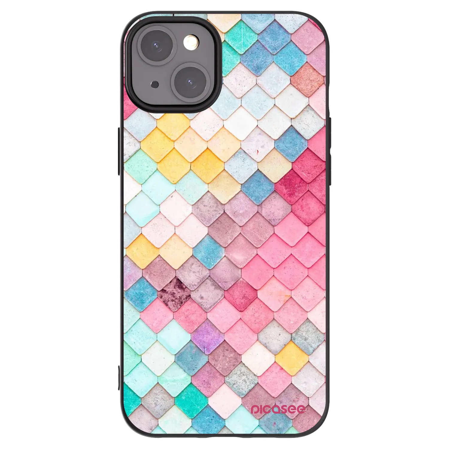 Picasee silikonový černý obal pro Apple iPhone 15 Plus - Barevná střecha