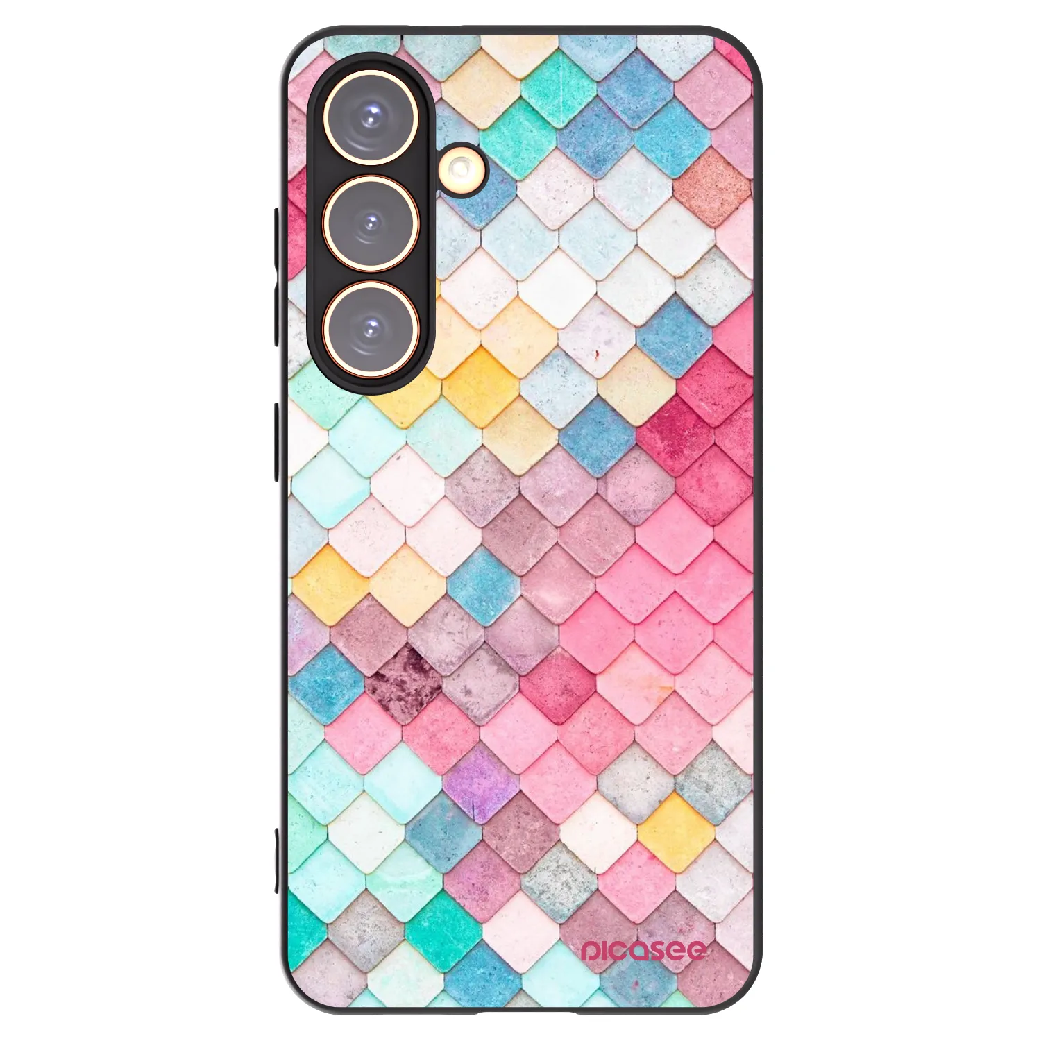 Picasee silikonový černý obal pro Samsung Galaxy S24 S921B 5G - Barevná střecha
