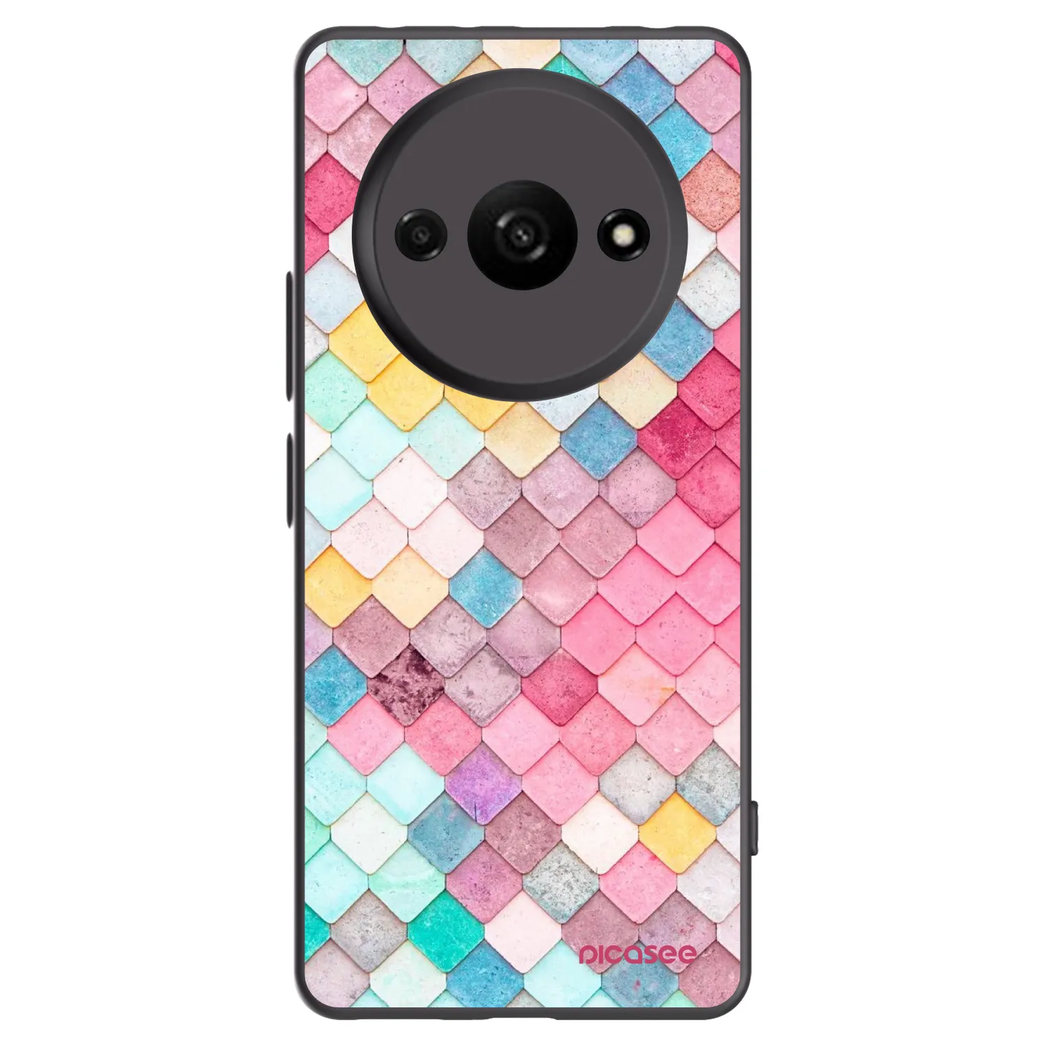 Picasee silikonový černý obal pro Xiaomi Redmi A3 - Barevná střecha