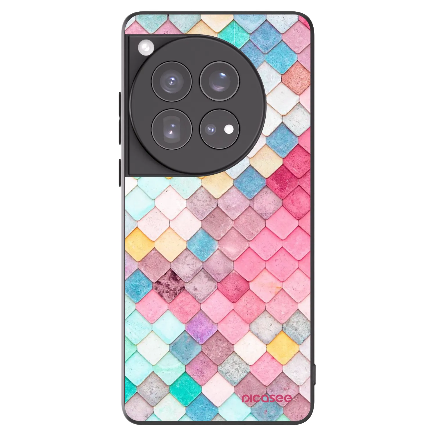 Picasee silikonový černý obal pro OnePlus 12 5G - Barevná střecha