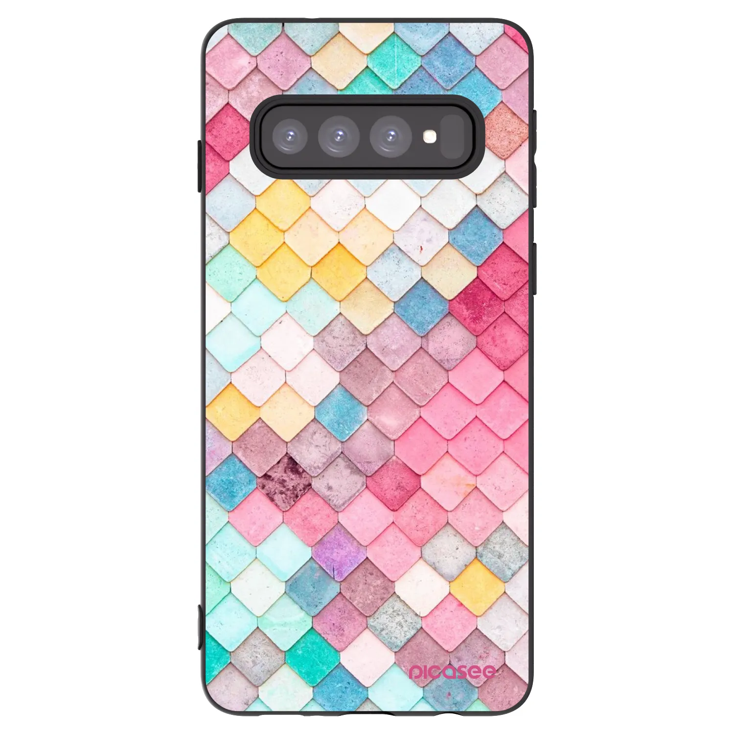 Picasee silikonový černý obal pro Samsung Galaxy S10 G973 - Barevná střecha