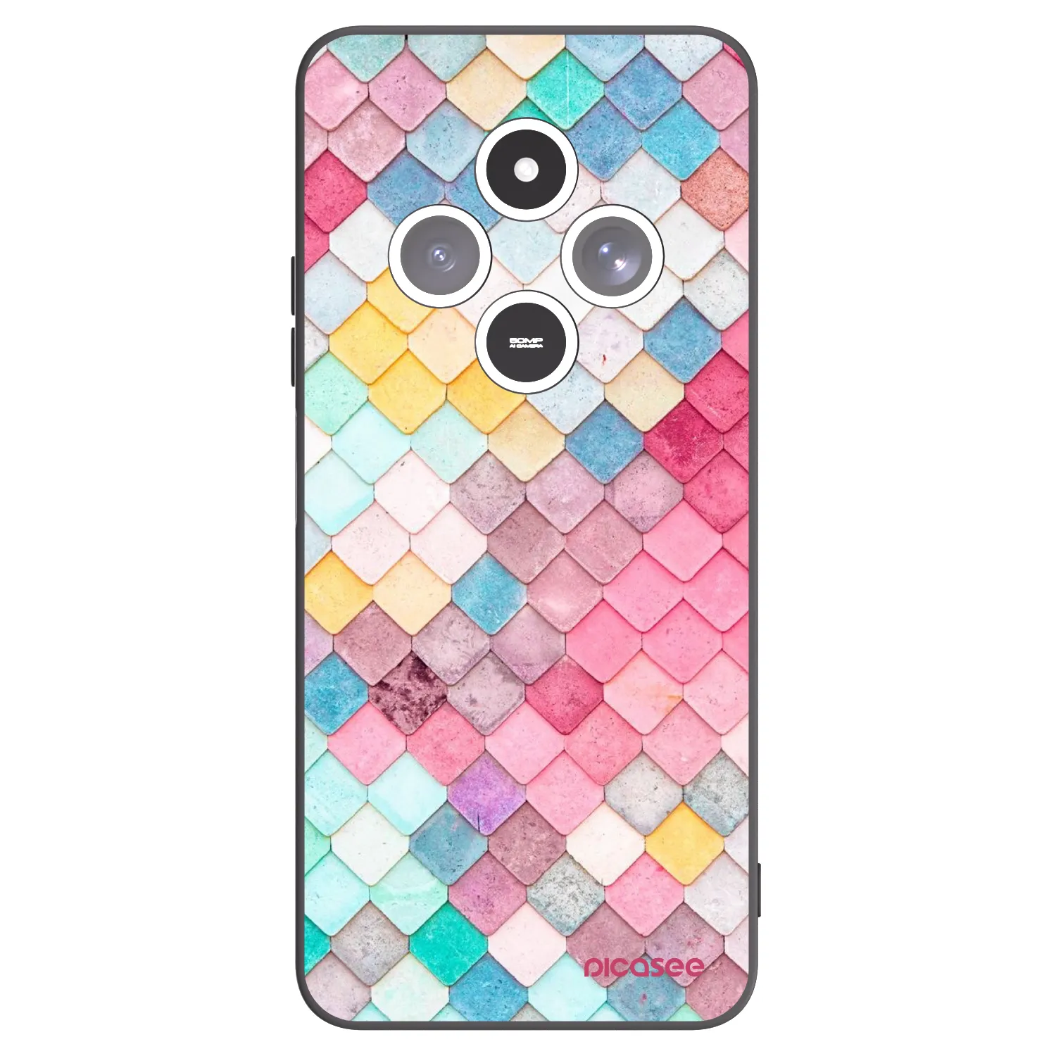 Picasee silikonový černý obal pro Xiaomi Redmi 14C - Barevná střecha