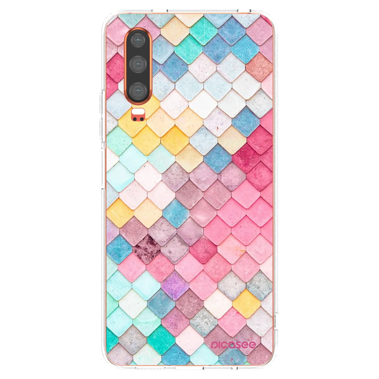 Picasee silikonový průhledný obal pro Huawei P30 - Barevná střecha