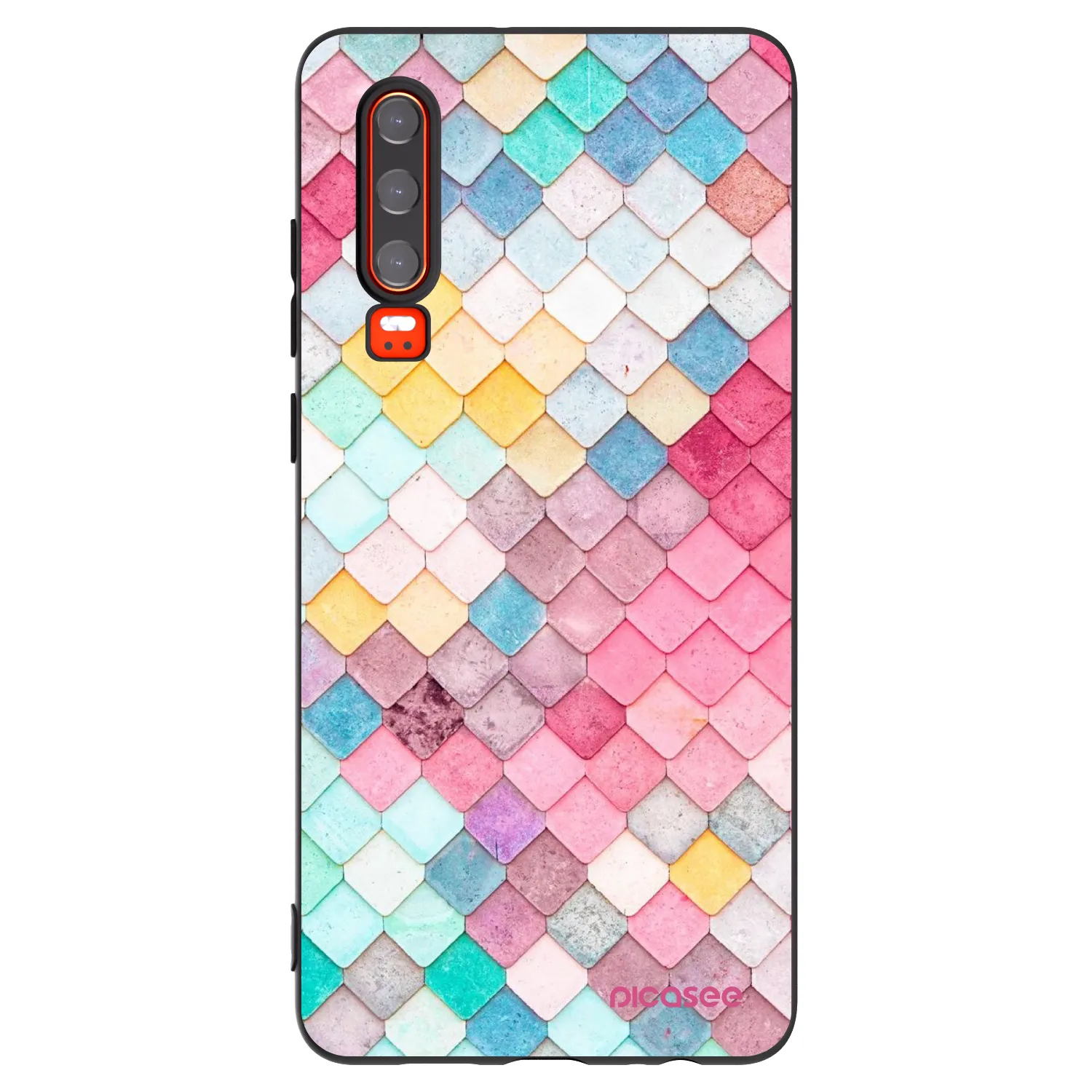 Picasee silikonový černý obal pro Huawei P30 - Barevná střecha