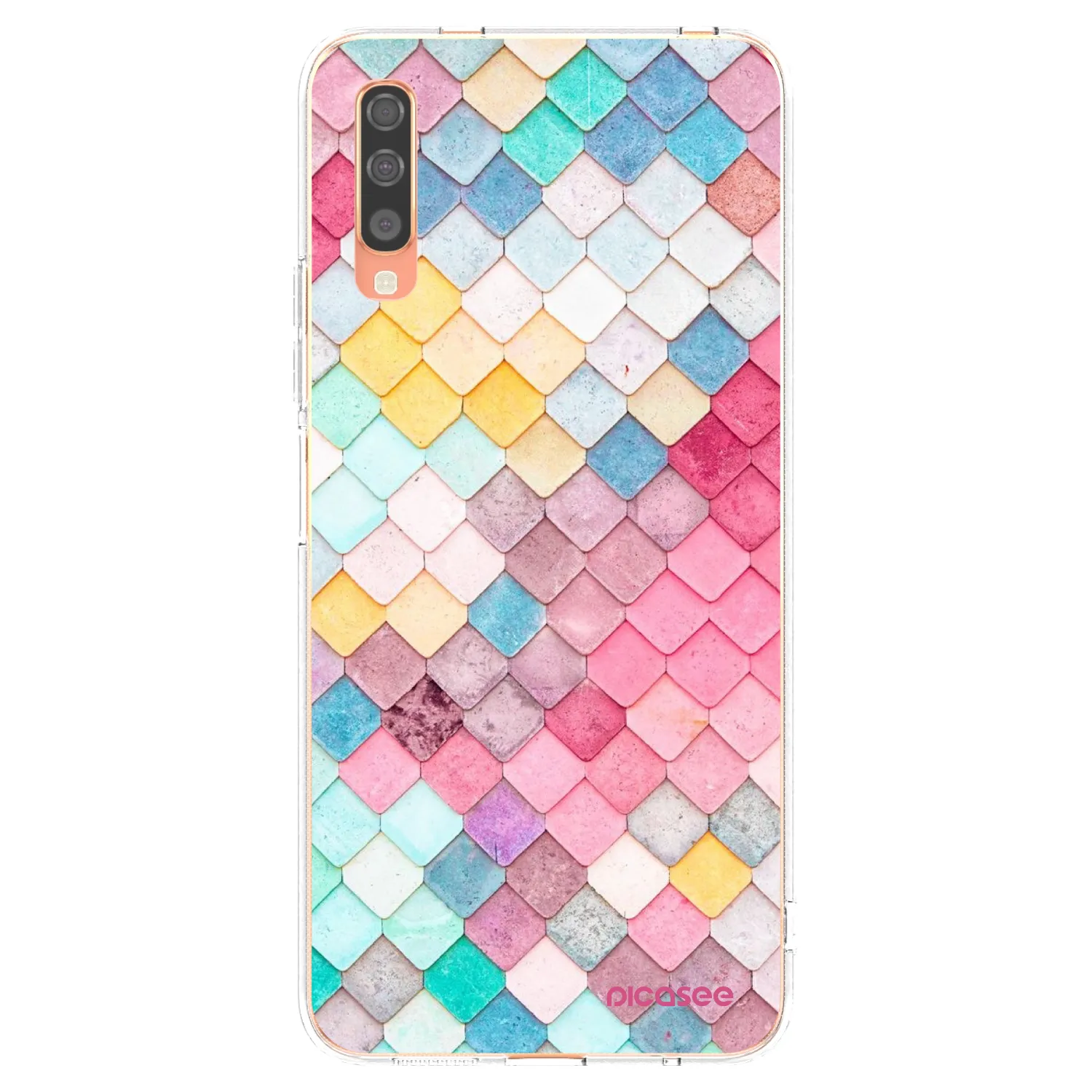 Picasee silikonový průhledný obal pro Samsung Galaxy A70 A705F - Barevná střecha