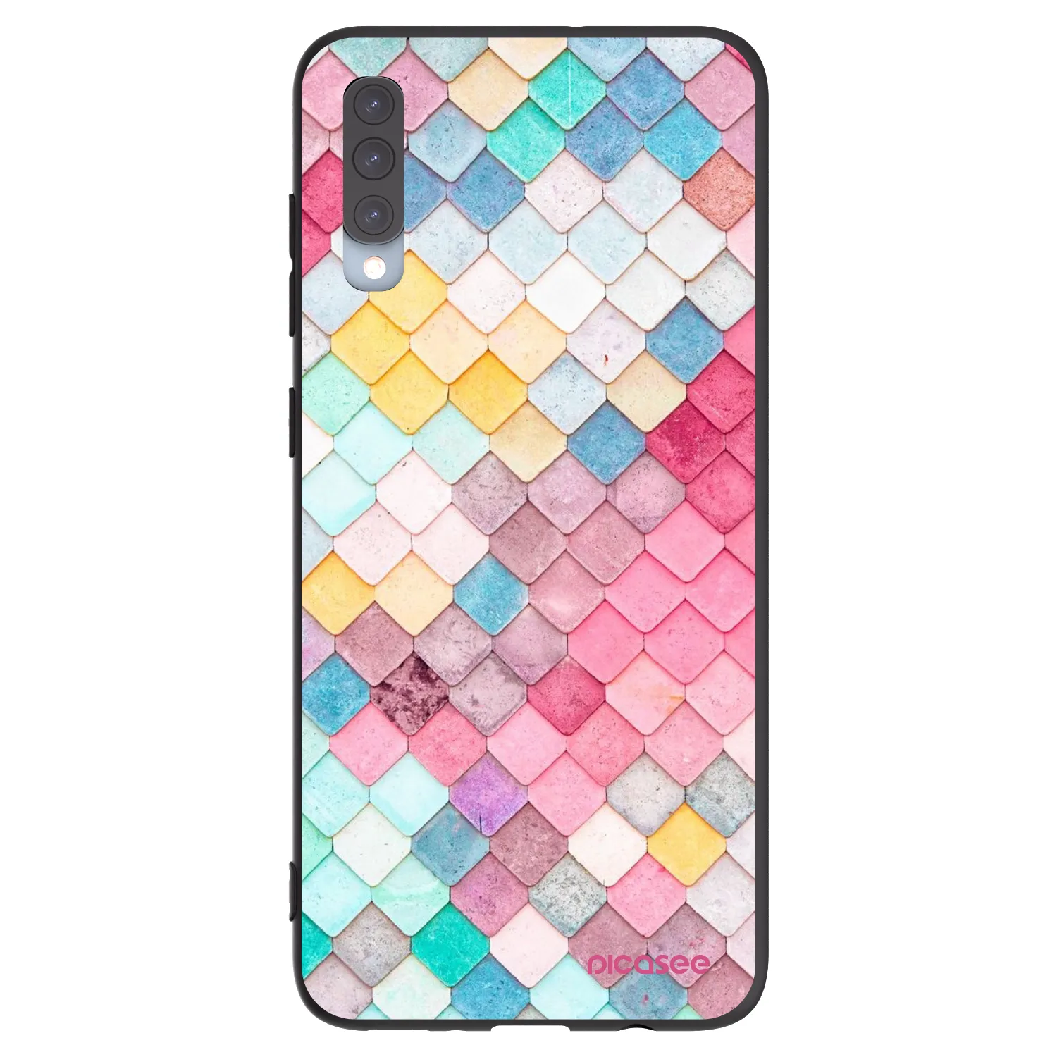 Picasee silikonový černý obal pro Samsung Galaxy A70 A705F - Barevná střecha