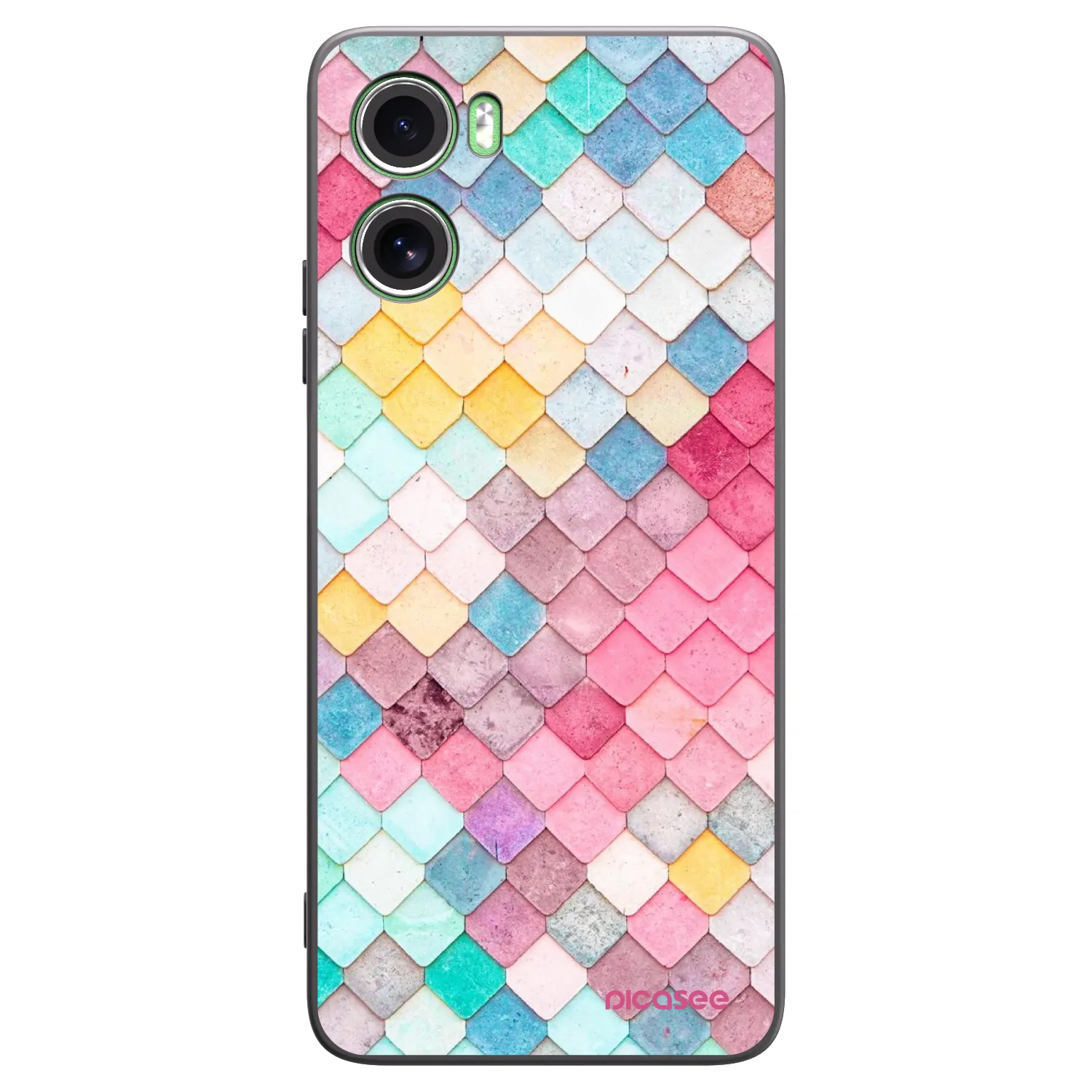 Picasee silikonový černý obal pro Motorola Moto G06 - Barevná střecha