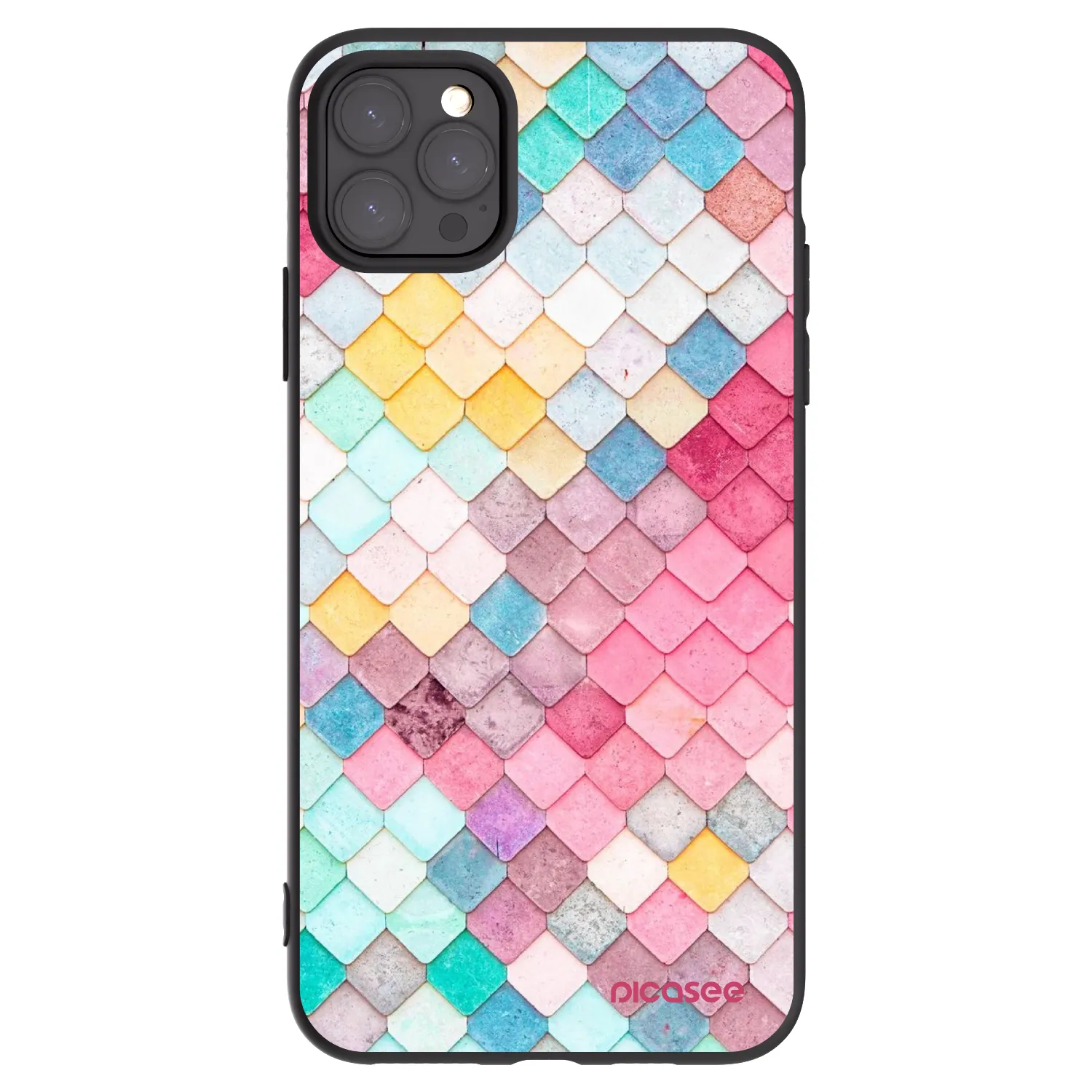 Picasee silikonový černý obal pro Apple iPhone 11 Pro Max - Barevná střecha