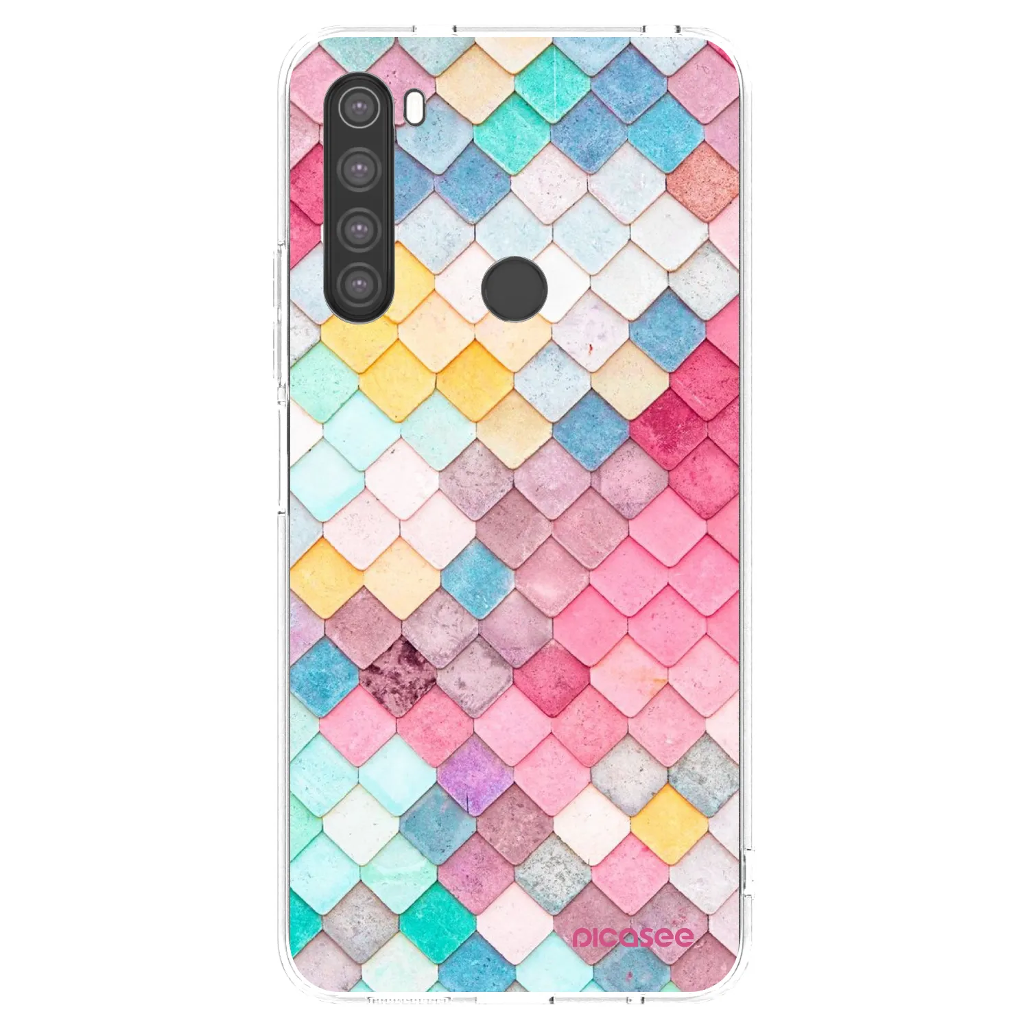 Picasee silikonový průhledný obal pro Xiaomi Redmi Note 8 - Barevná střecha
