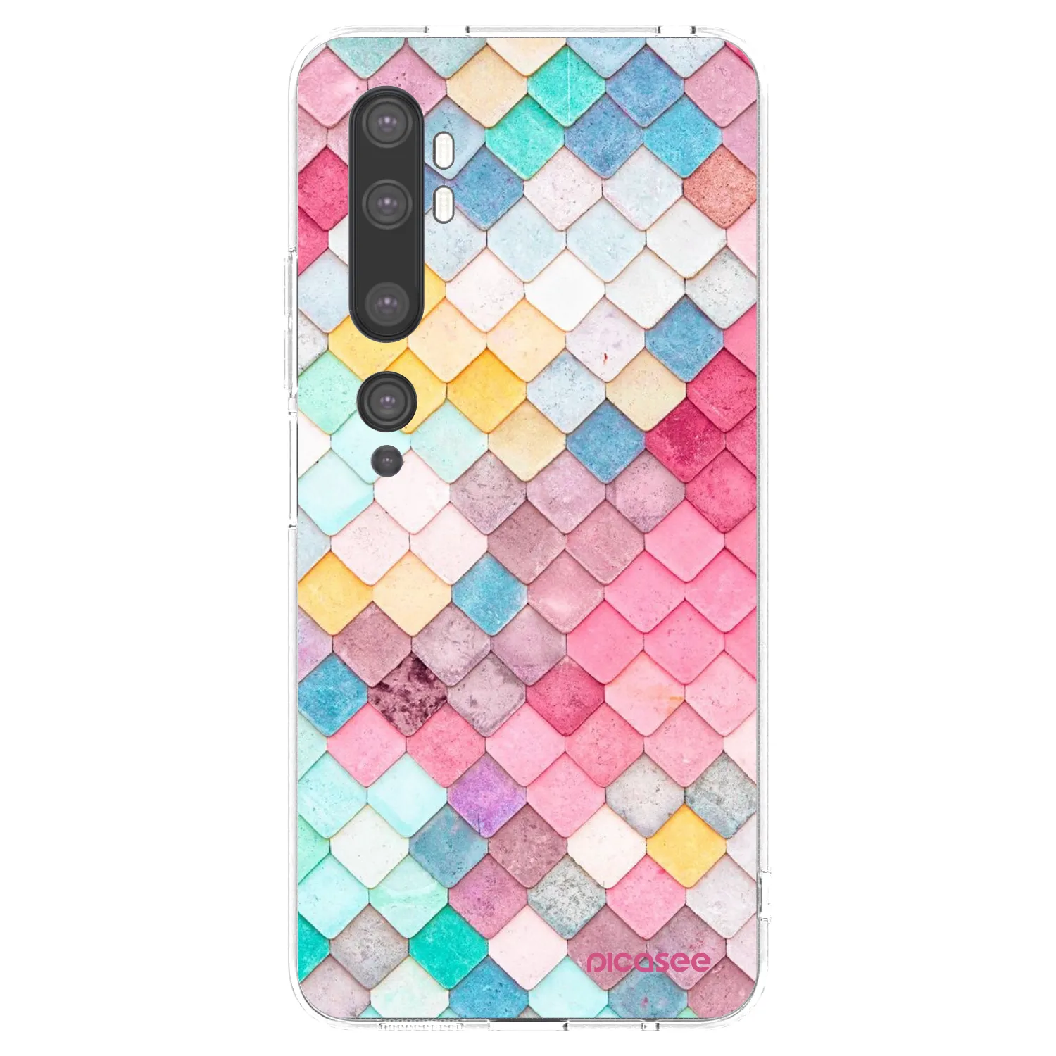 Picasee silikonový průhledný obal pro Xiaomi Mi Note 10 (Pro) - Barevná střecha