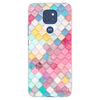 Picasee silikonový průhledný obal pro Motorola Moto G9 Play - Barevná střecha