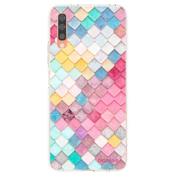 Picasee silikonový průhledný obal pro Samsung Galaxy A70 A705F - Barevná střecha