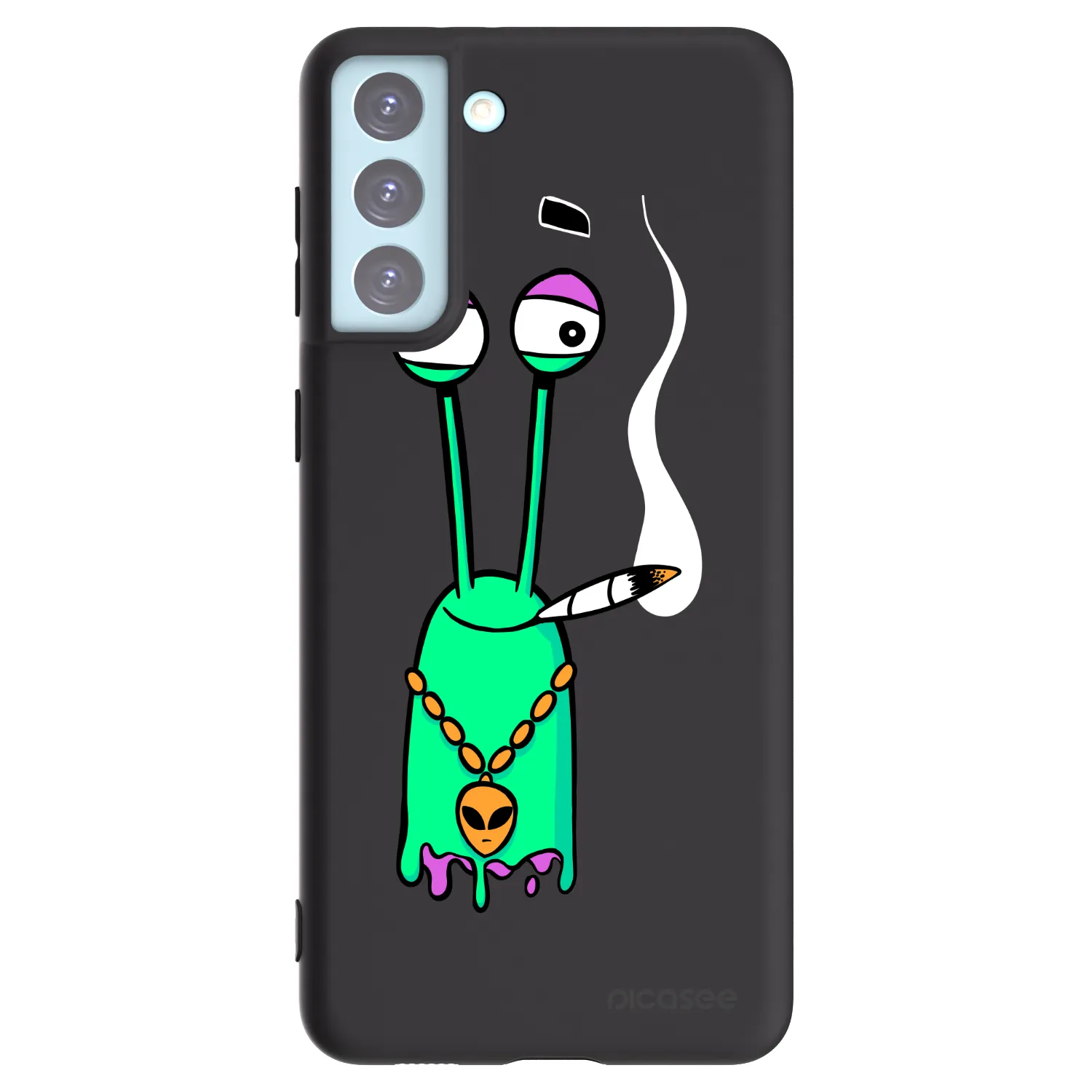 Picasee silikonový černý obal pro Samsung Galaxy S21+ 5G G996F - Earth - Sám doma