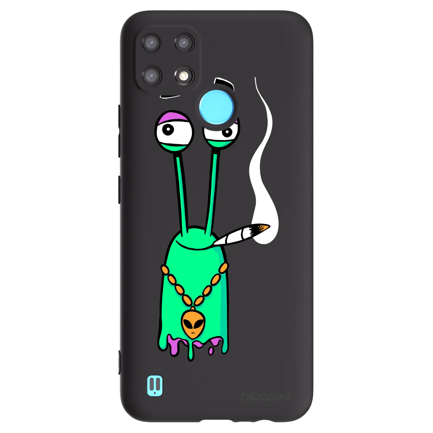 Picasee silikonový černý obal pro Realme C21 - Earth - Sám doma