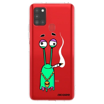 Picasee silikonový průhledný obal pro Samsung Galaxy A21s - Earth - Sám doma