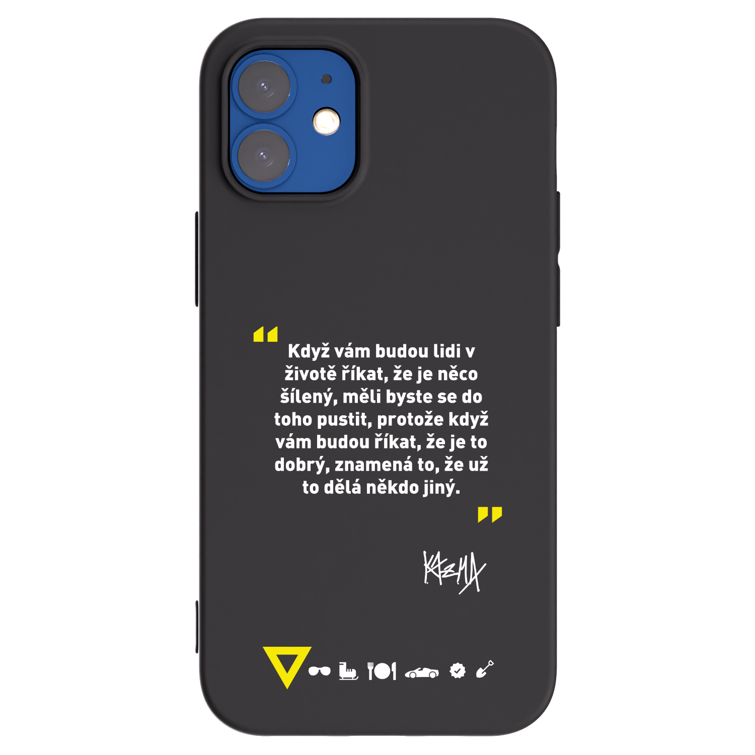 Picasee silikonový černý obal pro Apple iPhone 12 mini - Kazma - MĚLI BYSTE SE DO TOHO PUSTIT