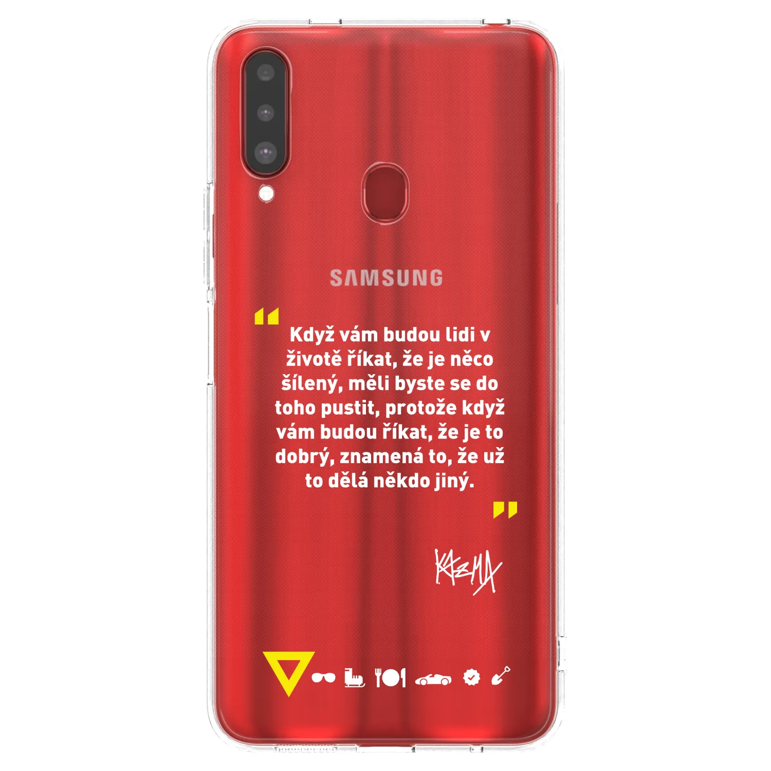 Picasee silikonový průhledný obal pro Samsung Galaxy A20s - Kazma - MĚLI BYSTE SE DO TOHO PUSTIT
