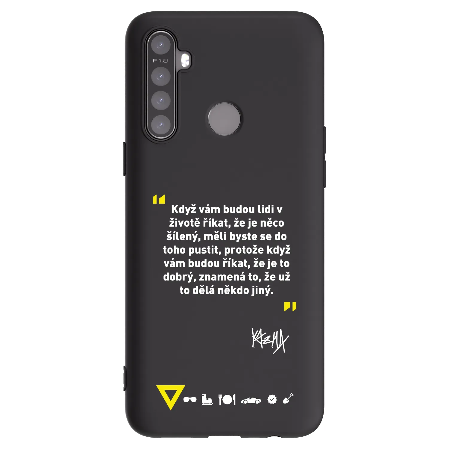 Picasee silikonový černý obal pro Realme 5 - Kazma - MĚLI BYSTE SE DO TOHO PUSTIT