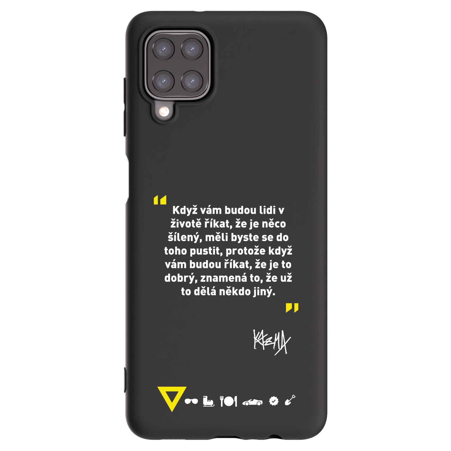 Picasee silikonový černý obal pro Samsung Galaxy A12 A125F - Kazma - MĚLI BYSTE SE DO TOHO PUSTIT