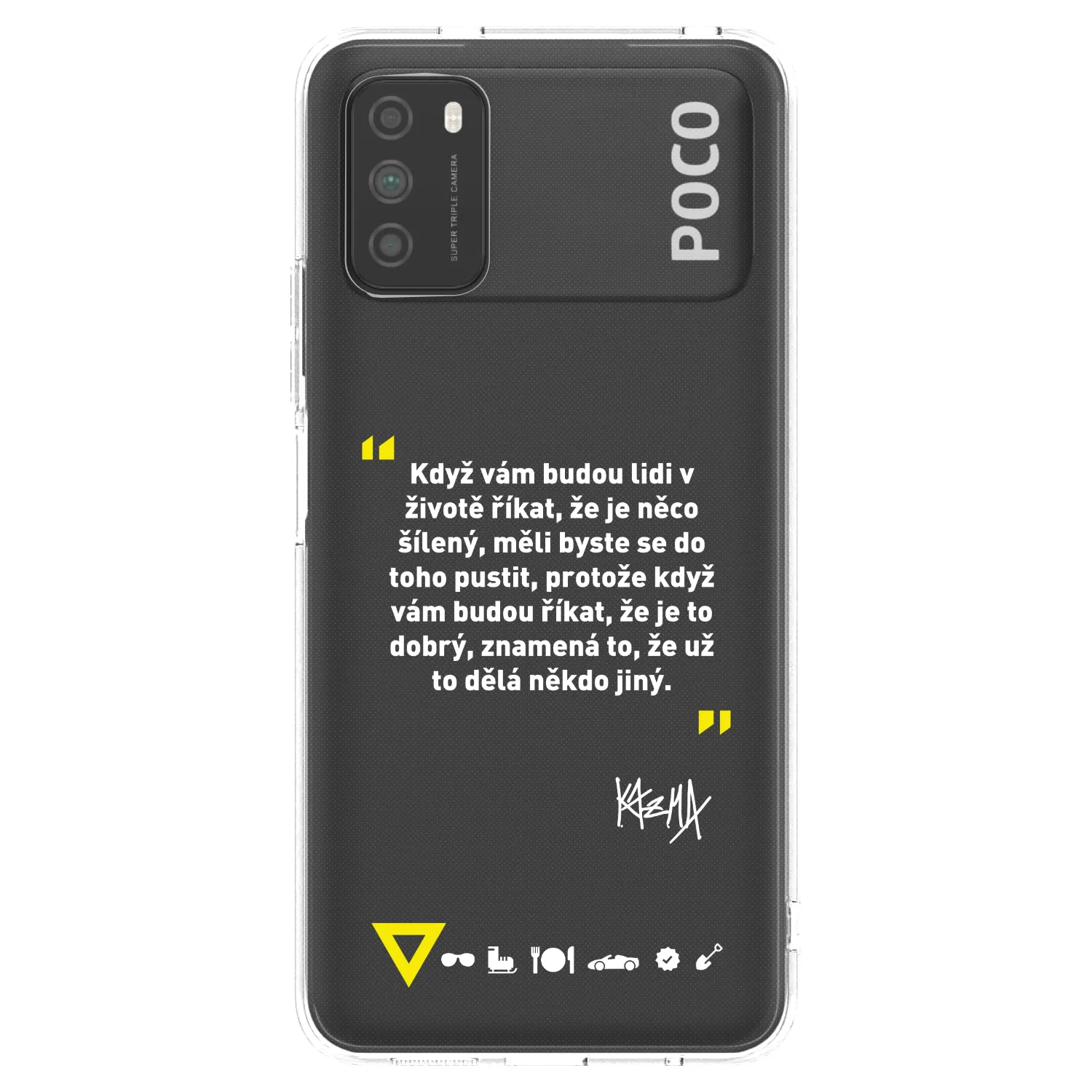 Picasee silikonový průhledný obal pro Xiaomi Poco M3 - Kazma - MĚLI BYSTE SE DO TOHO PUSTIT