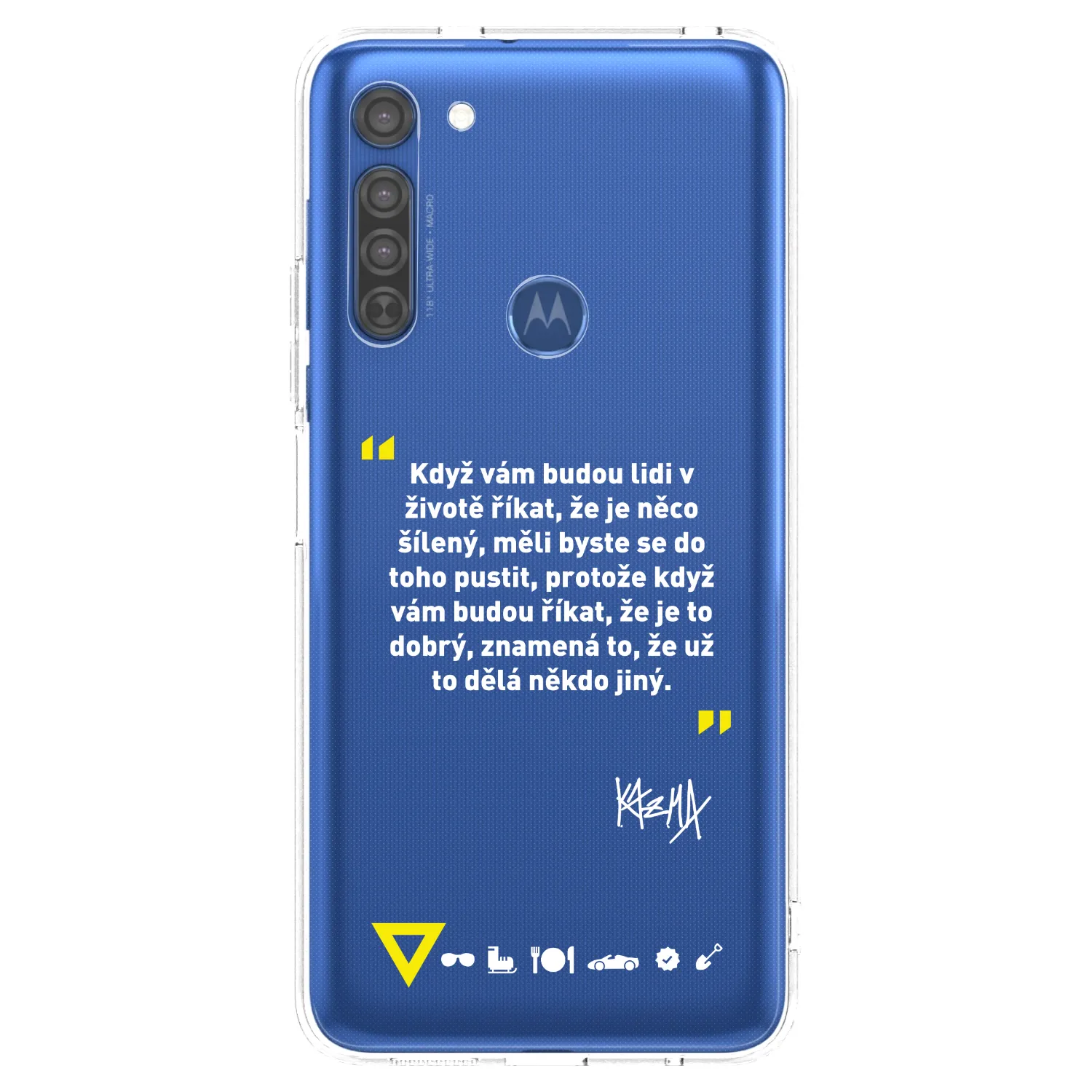 Picasee silikonový průhledný obal pro Motorola Moto G8 - Kazma - MĚLI BYSTE SE DO TOHO PUSTIT